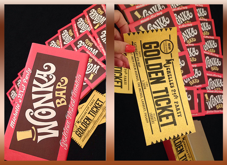 Birthday Invitations - Chocolate Bar
